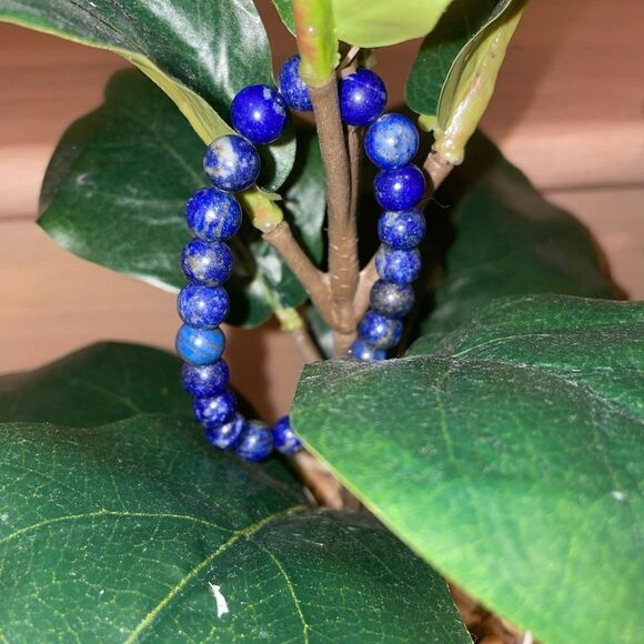 6mm LAPIS LAZULI BEADED HEALING BRACELET - Picture 4 of 9